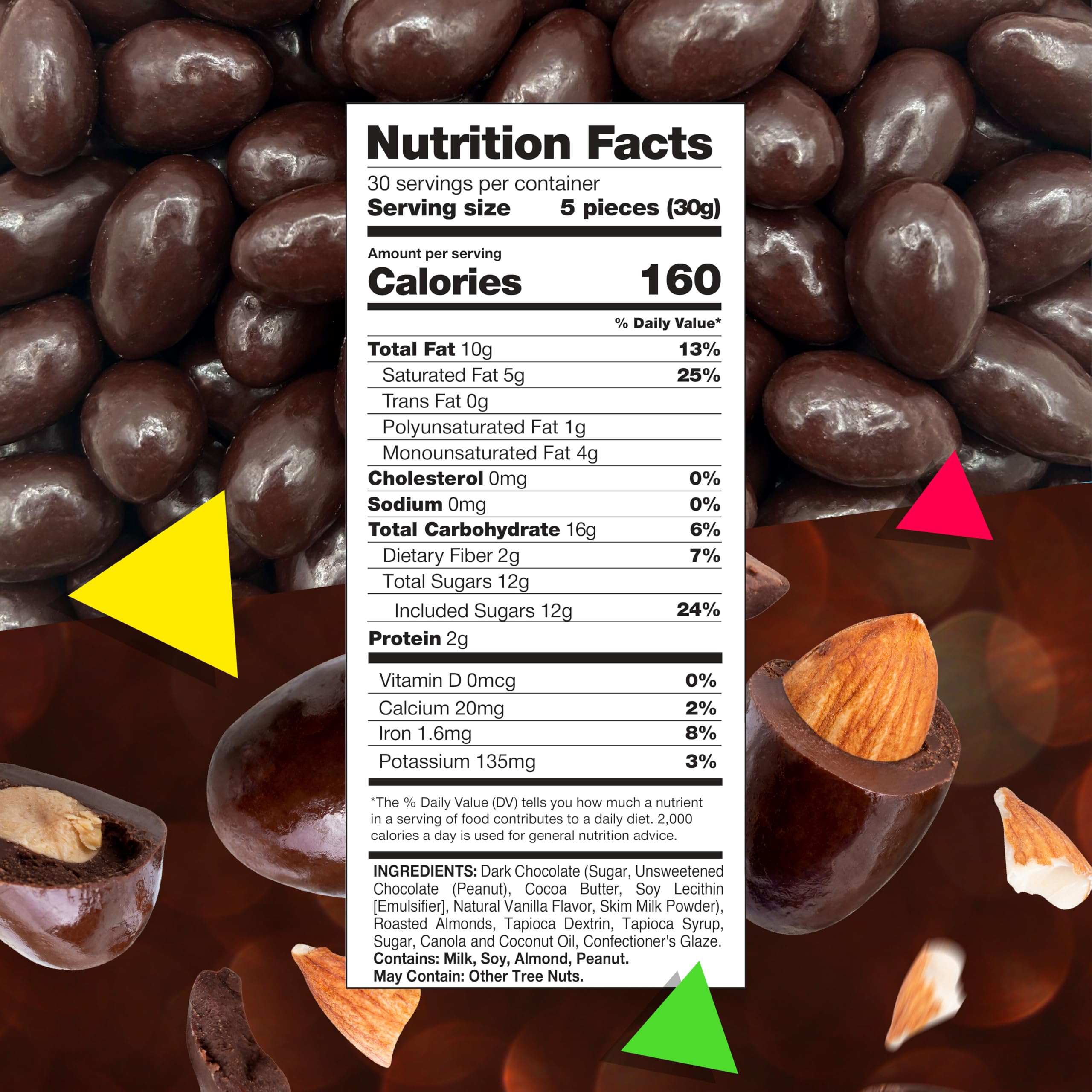 Amazon.com : Dark Chocolate Covered Almonds | 2 Lb Bulk Bag